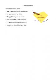 English Worksheet: Object pronouns