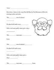 This Old Man Song Worksheet