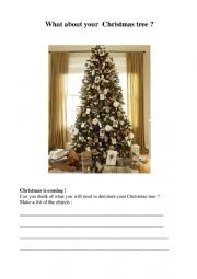 English Worksheet: What about your Christmas Tree ?
