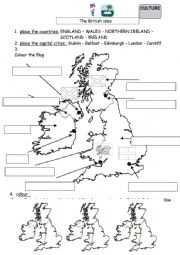 English Worksheet: map of the UK
