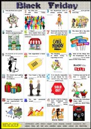 English Worksheet: Black Friday sentences. Completing sentences + key