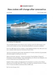 English Worksheet: How Cruises will Change after Coronavirus