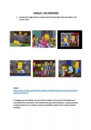 English Worksheet: THE SIMPSOSN - HAMLET - GROUP WORK