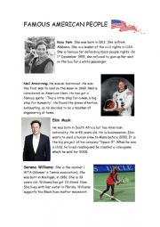 English Worksheet: Famous American people