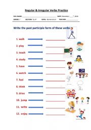 Regular & Irregular Verbs Past Participle
