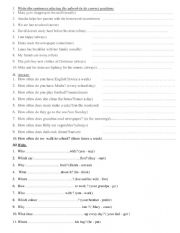 English Worksheet: How often do you...