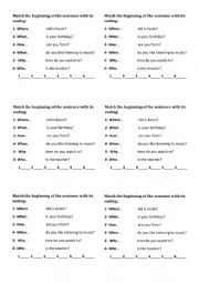 English Worksheet: Question words