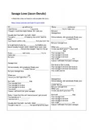 English Worksheet: Savage love Jason Derulo