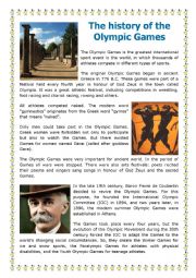 English Worksheet: Olympic Games - Reading comprehension