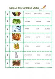 Food - Read and Circle