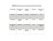 English Worksheet: Hobby - Bingo Game