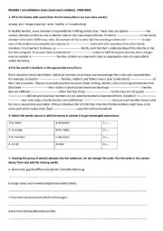 English Worksheet: consolidation tasks