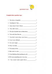 English Worksheet: Question tags