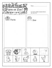 Farm or Zoo sorting animals