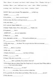 English Worksheet: b-day present f2f elementary unit 8