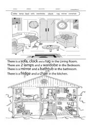 English Worksheet: parts of the house