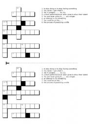 English Worksheet: Crossword puzzle