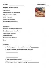 English Worksheet: Cooking Recipe Pizza