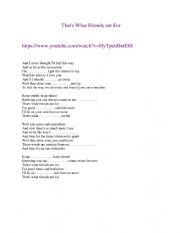 English Worksheet: That�s what friends are for