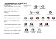 English Worksheet: Family vocabulary test