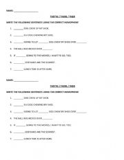 THEYï¿½RE / THERE / THEIR (HOMOPHONES)