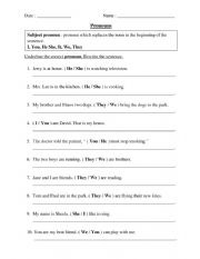 English Worksheet: Personal Pronouns