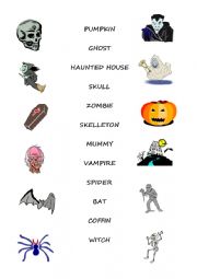 English Worksheet: Halloween vocabulary