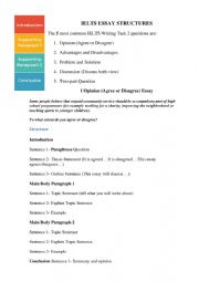English Worksheet: IELTS essay structures
