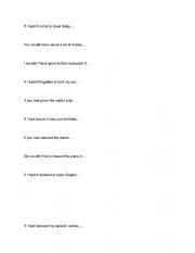 English Worksheet: Third Conditional (complete the sentence)