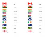 English Worksheet: Flags and Nationalities of the English speaking world