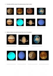 English Worksheet: Planets