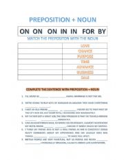 Prepositions + noun