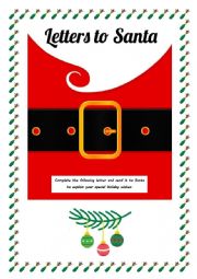 English Worksheet: Prepare your letter to Santa