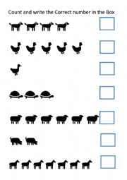 English Worksheet: Count and Write