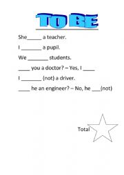 English Worksheet: Verb to be