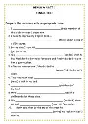 English Worksheet: English tenses
