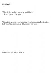 English Worksheet: Quotes to learn