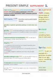 Present Simple Supplement Sheet 1.  