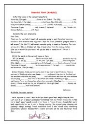 English Worksheet: Remedial work for 8th grade Tunisian Students