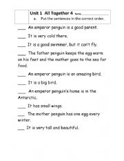 All Together 4 Unit 1 reading paragraph worksheet