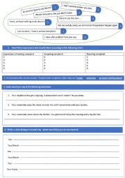 English Worksheet: making complaint