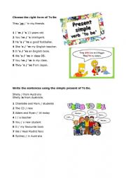 English Worksheet: To be simple present affirmative