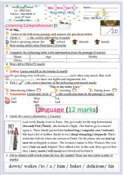 English Worksheet: 8th form test