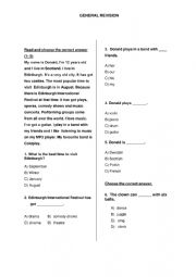 English Worksheet: Multiple choice revision