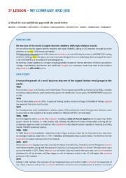 English Worksheet: Company & Job