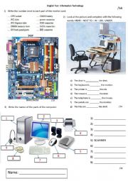 English test information technology and prepositions of place