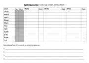 English Worksheet: look, cover and write rhyming words