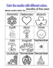 English Worksheet: Months of the year