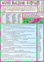 PREFIXES for Advanced learners 2 - Ex + KEY