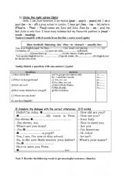 English Worksheet: 7th form mid term test 1 language